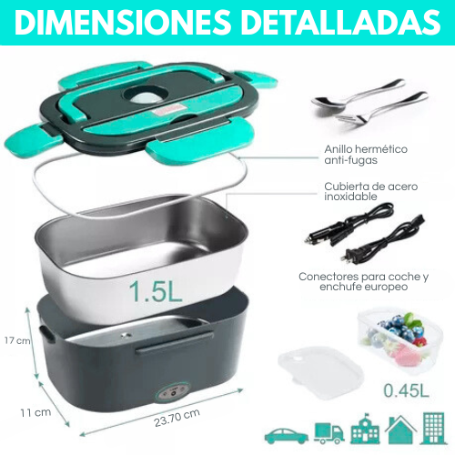 Fiambrera Electrica 40w enchufe casa o enchufe